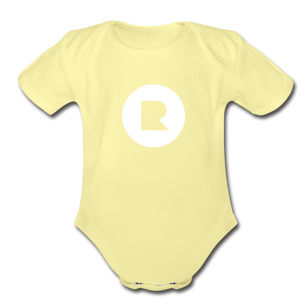 Organic Short Sleeve Recess Baby Bodysuit - washed yellow