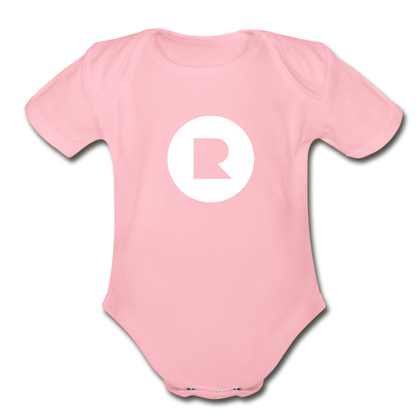 Organic Short Sleeve Recess Baby Bodysuit - light pink