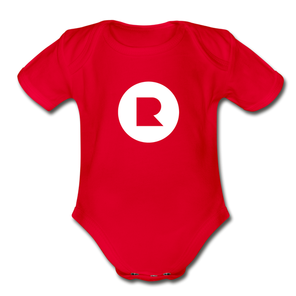 Organic Short Sleeve Recess Baby Bodysuit - red