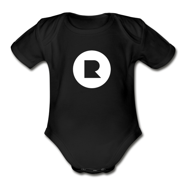 Organic Short Sleeve Recess Baby Bodysuit - black