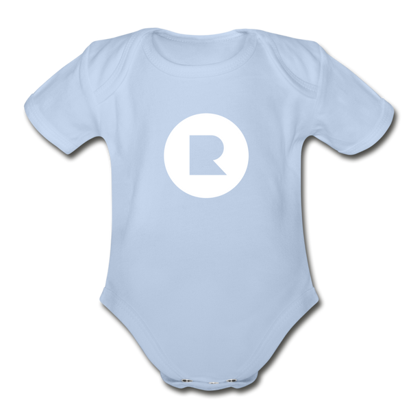 Organic Short Sleeve Recess Baby Bodysuit - sky