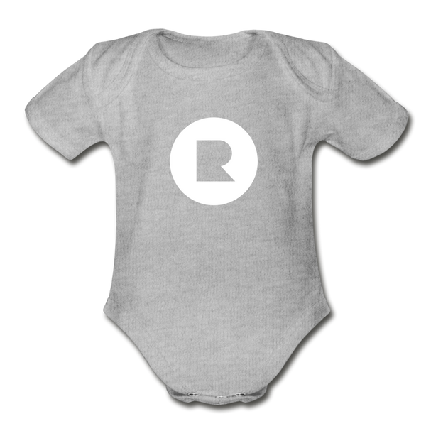 Organic Short Sleeve Recess Baby Bodysuit - heather gray