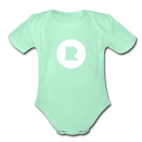 Organic Short Sleeve Recess Baby Bodysuit - light mint