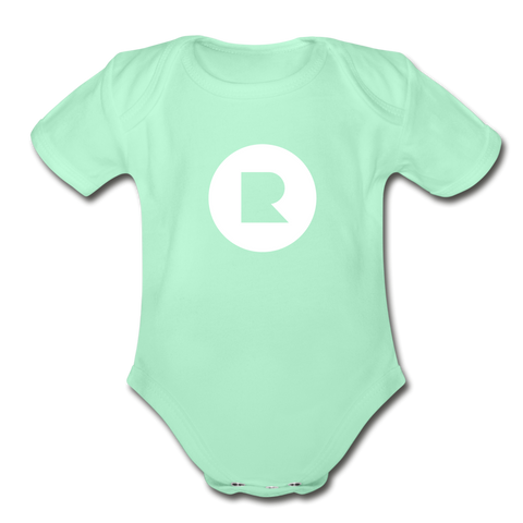 Organic Short Sleeve Recess Baby Bodysuit - light mint